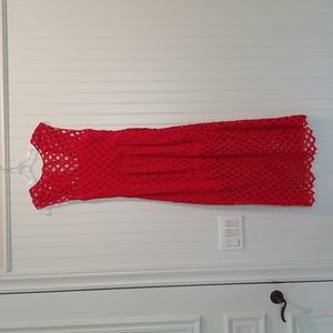 Sandro size 1 red lattice dress with short slip
